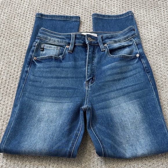 KanCan Women's Slim Straight Leg Jeans - Blue - Picture 1 of 6